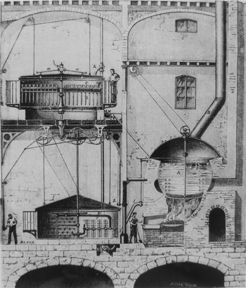 Une salle de brassage industrielle au 19è siècle - Musée de la Brasserie de Stenay (France)